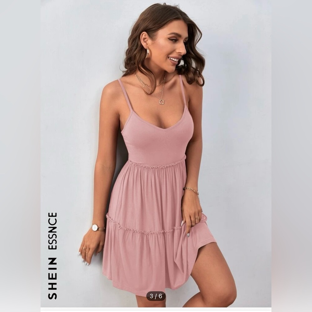 Pink Spaghetti Strap Dress